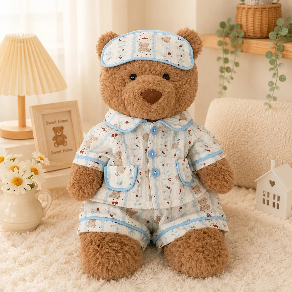 Blue Trim Cherry Loungewear for Bartholomew Bear Plush – 16 Inch [BXYC-35-16IN]